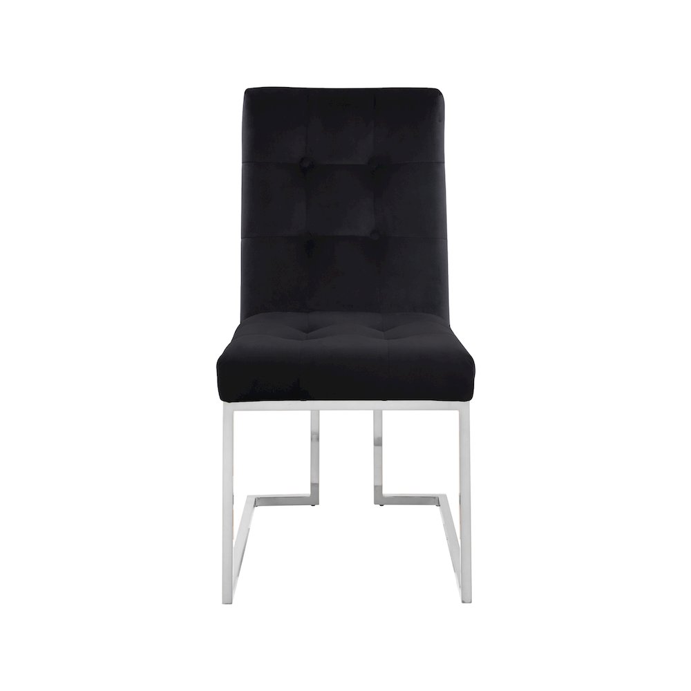 Alexis Black Velvet Dining Chair, Set of 2. Picture 3