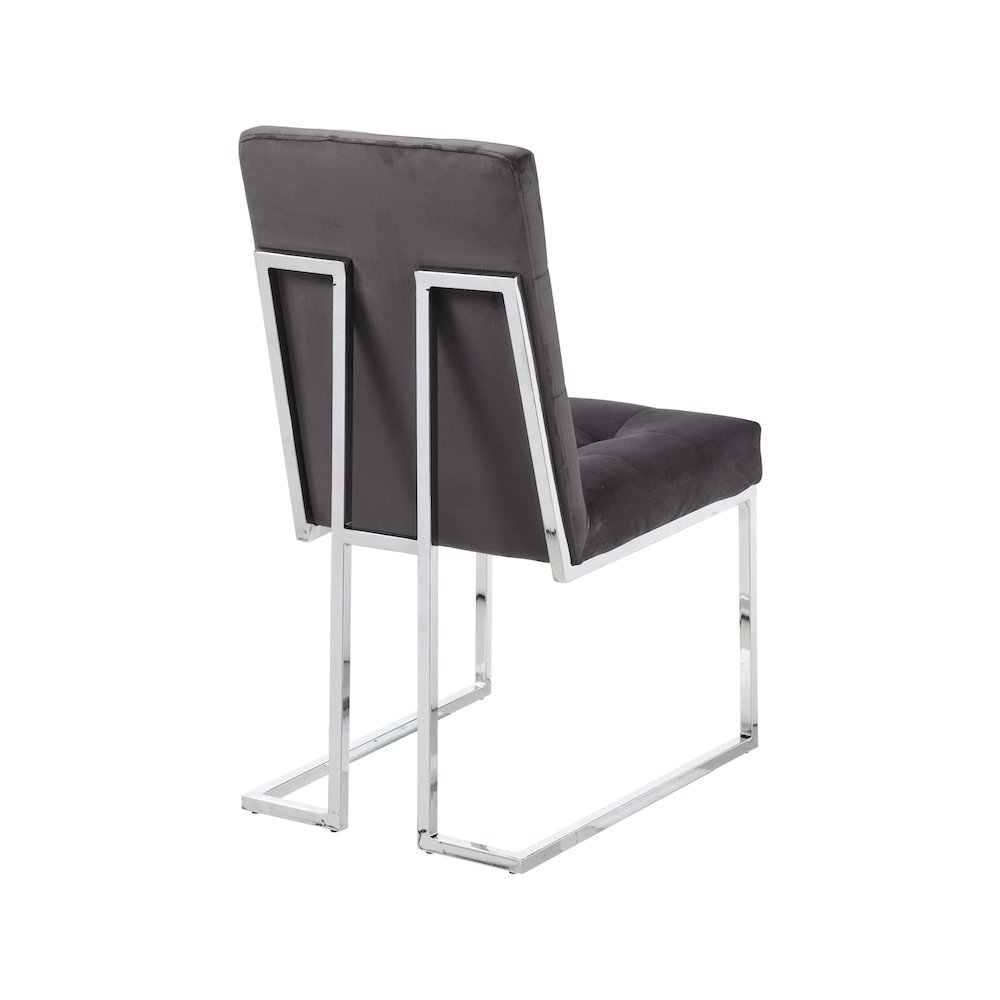 Alexis Grey Velvet Dining Chair, Set of 2. Picture 2