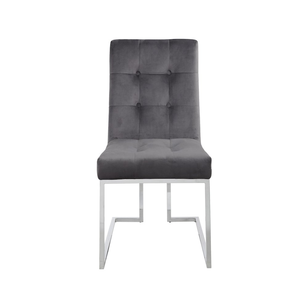 Alexis Grey Velvet Dining Chair, Set of 2. Picture 3