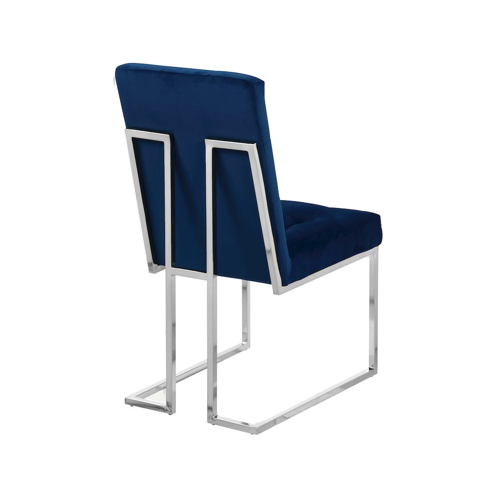 Alexis Navy Velvet Dining Chair, Set of 2. Picture 2