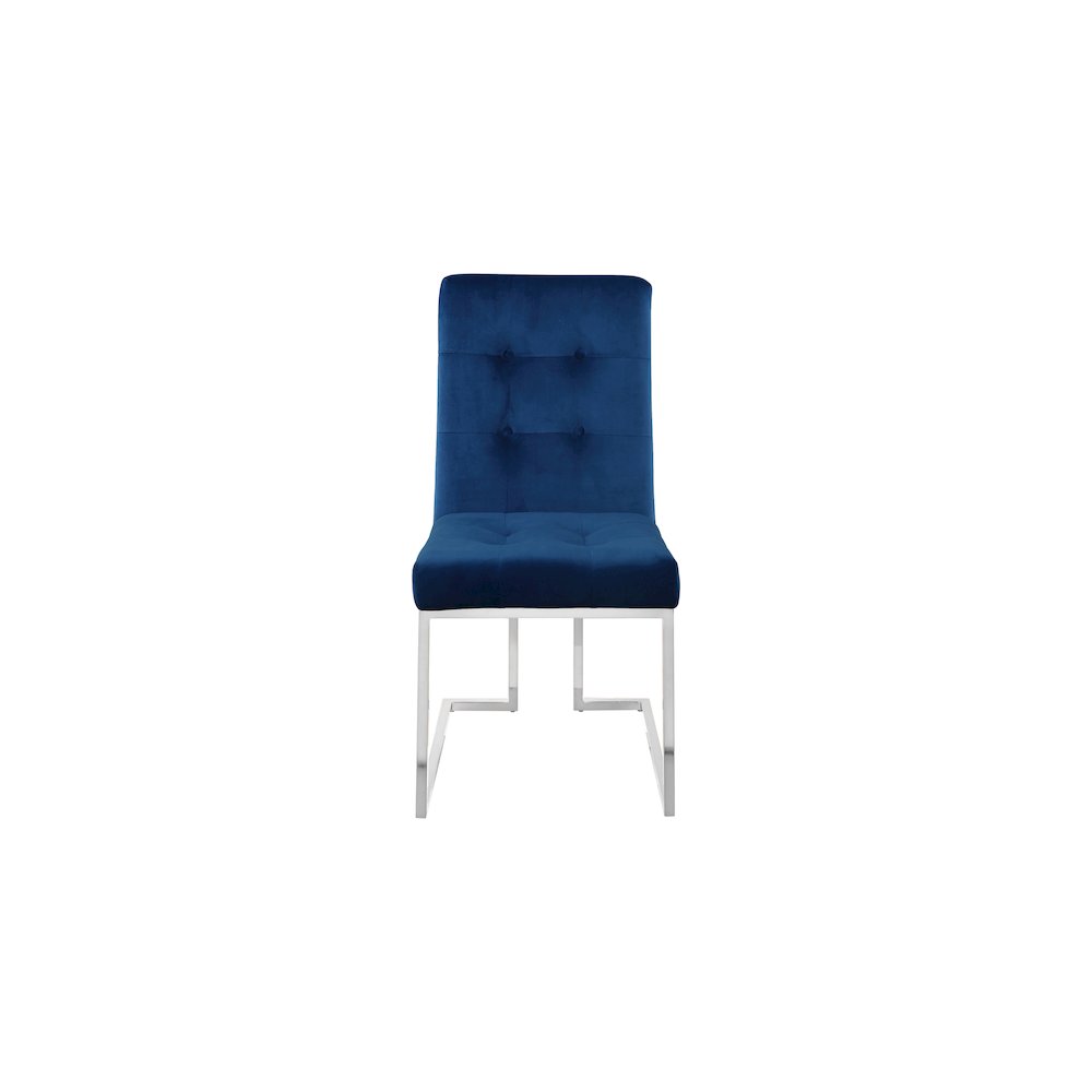 Alexis Navy Velvet Dining Chair, Set of 2. Picture 3