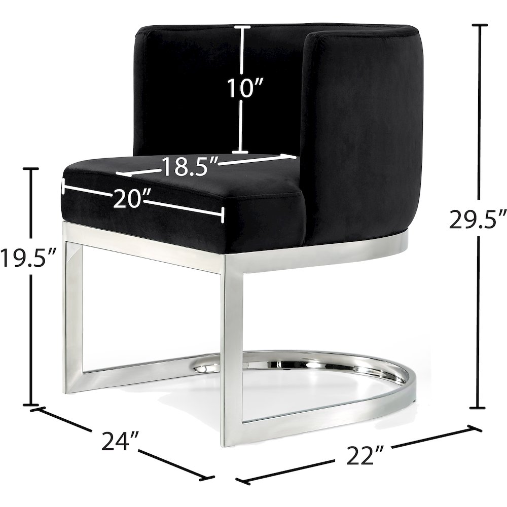 Gianna Black Velvet Dining Chair. Picture 4