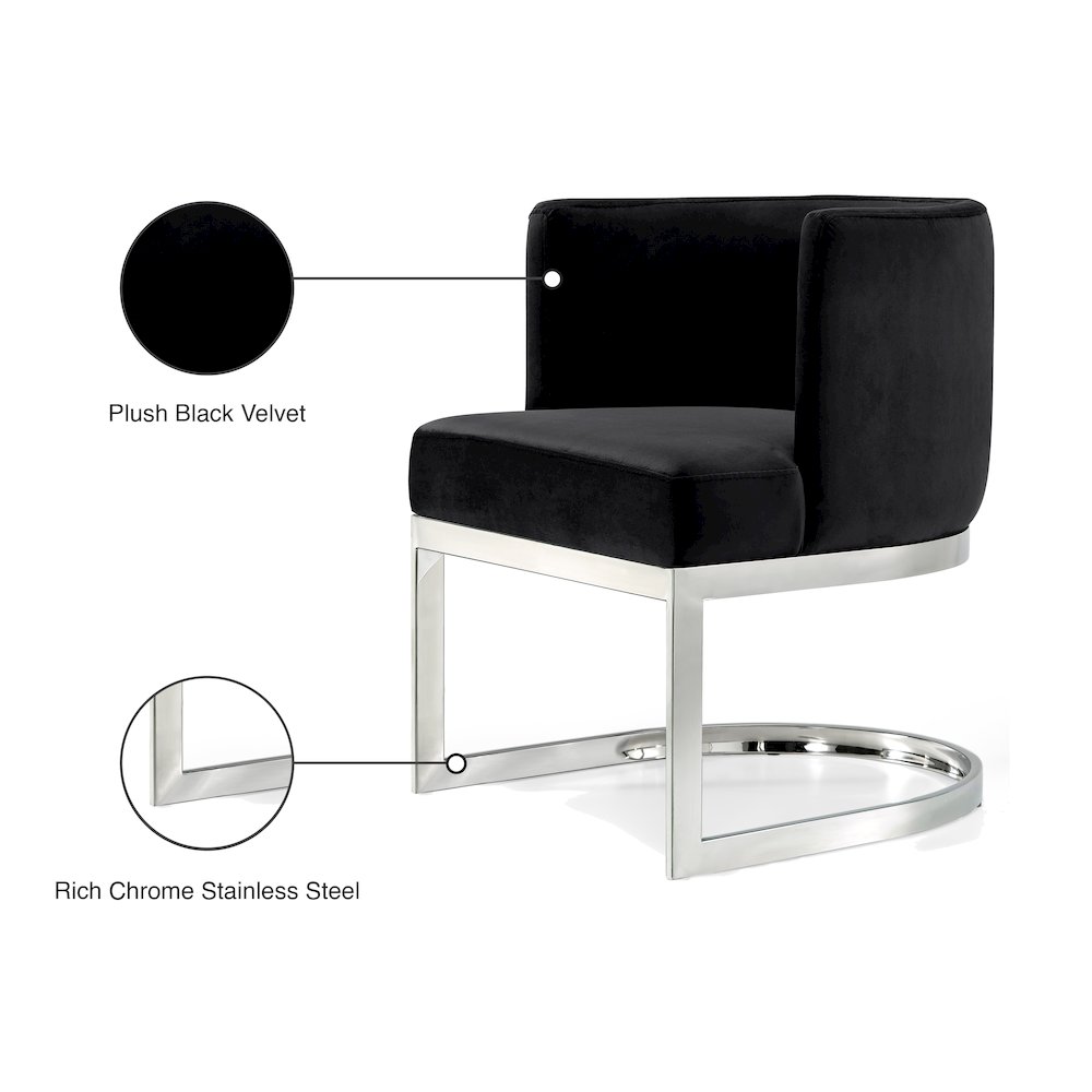 Gianna Black Velvet Dining Chair. Picture 5