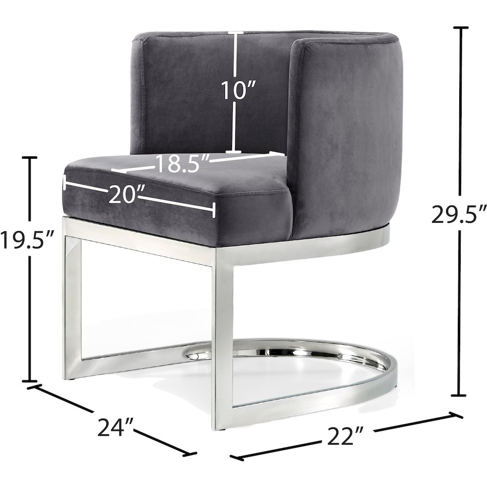 Gianna Grey Velvet Dining Chair. Picture 4