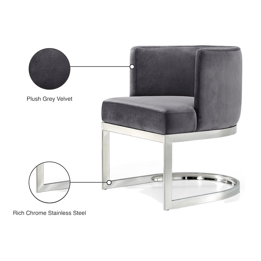 Gianna Grey Velvet Dining Chair. Picture 5