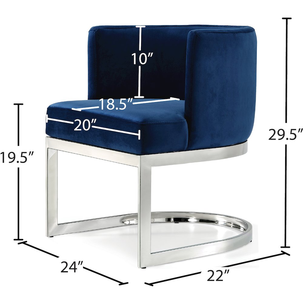 Gianna Navy Velvet Dining Chair. Picture 4