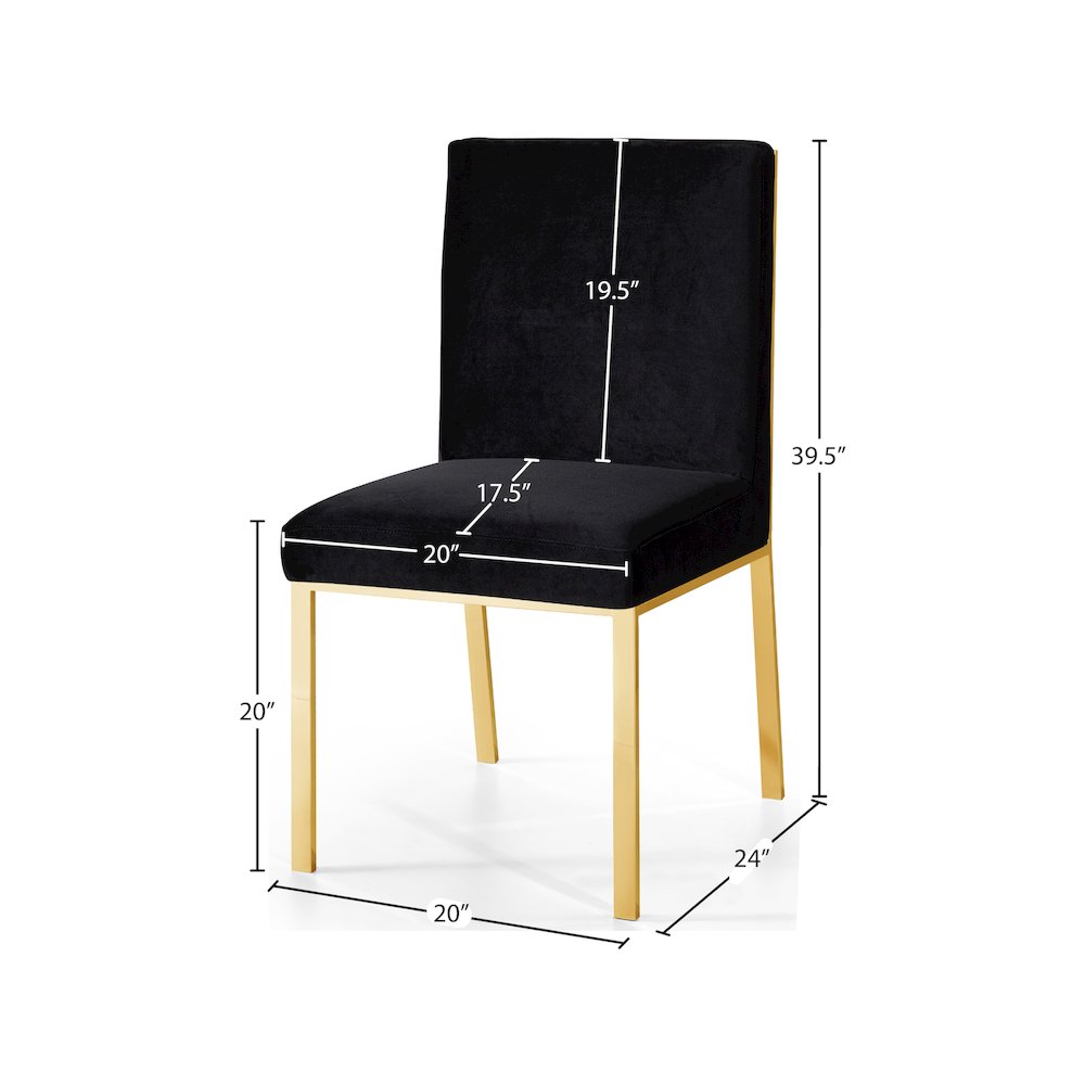 Opal Black Velvet Dining Chair, Set of 2. Picture 4