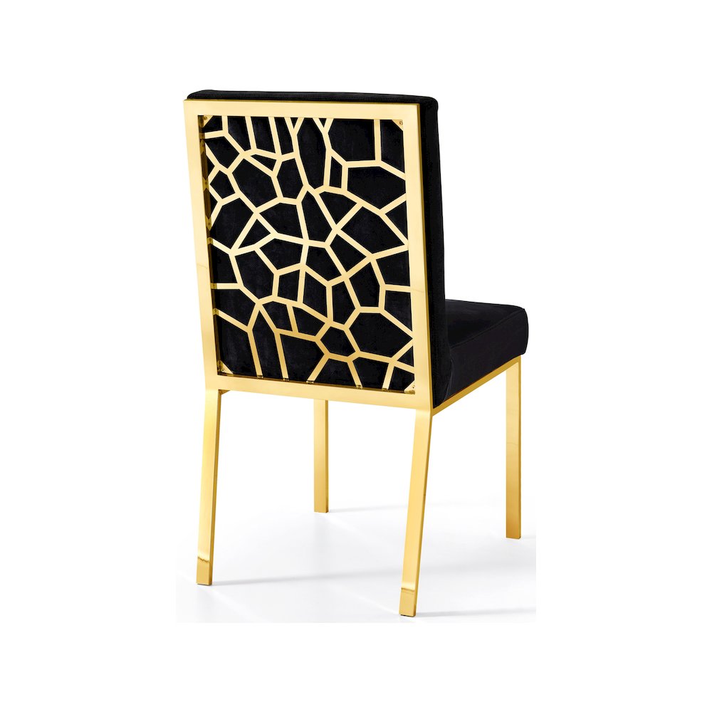 Opal Black Velvet Dining Chair, Set of 2. Picture 2