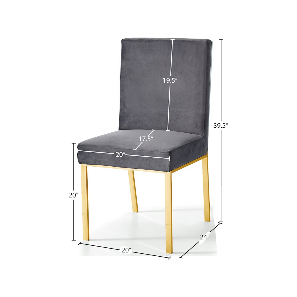 Opal Grey Velvet Dining Chair, Set of 2. Picture 4