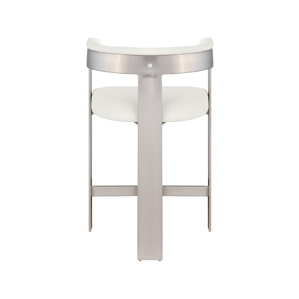 Romeo Cream Vegan Leather Counter Stool, Set of 2. Picture 2
