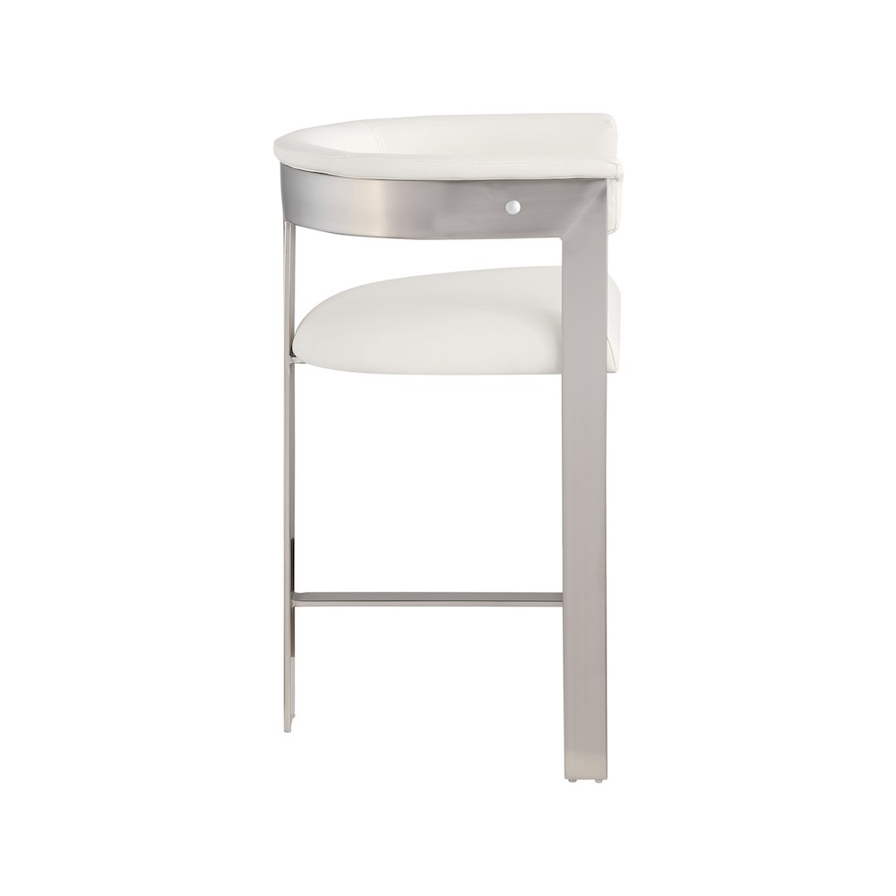 Romeo Cream Vegan Leather Counter Stool, Set of 2. Picture 4