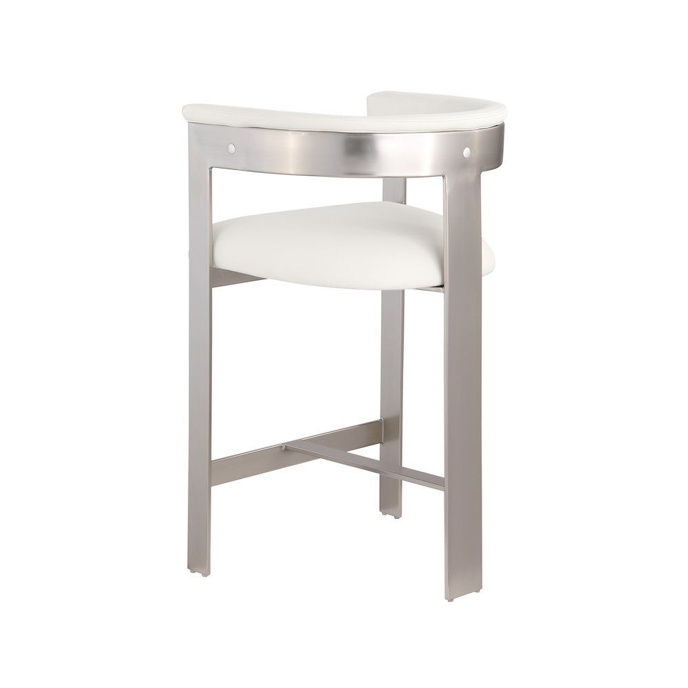 Romeo Cream Vegan Leather Counter Stool, Set of 2. Picture 5