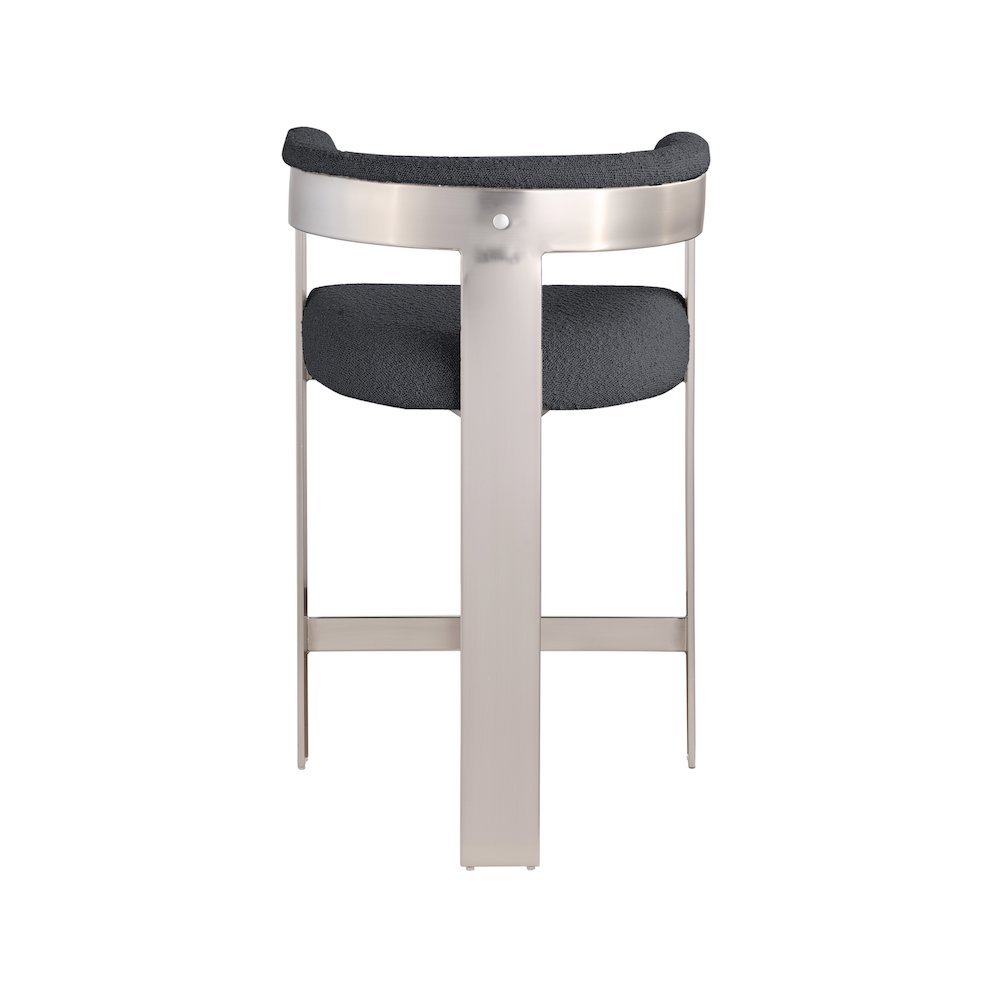 Romeo Black Boucle Fabric Counter Stool, Set of 2. Picture 2