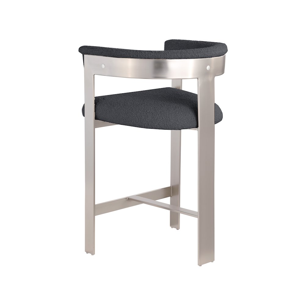 Romeo Black Boucle Fabric Counter Stool, Set of 2. Picture 5