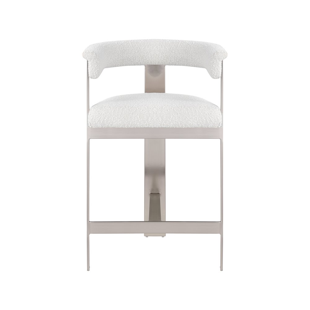 Romeo Cream Boucle Fabric Counter Stool, Set of 2. Picture 3