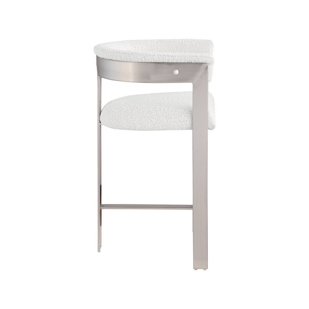 Romeo Cream Boucle Fabric Counter Stool, Set of 2. Picture 4