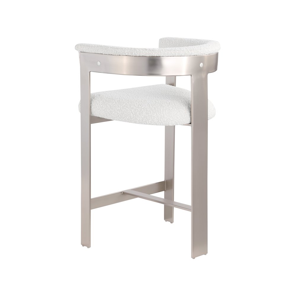 Romeo Cream Boucle Fabric Counter Stool, Set of 2. Picture 5