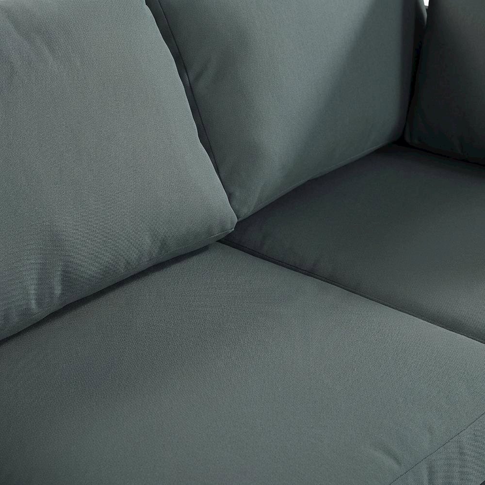 Gray Fabric Outdoor Modular Sofa With Contemporary Style For Patio Lounging. Picture 5