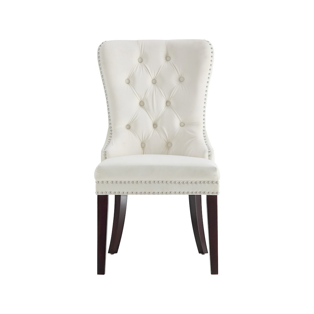 Nikki Cream Velvet Dining Chair, Set of 2. Picture 3