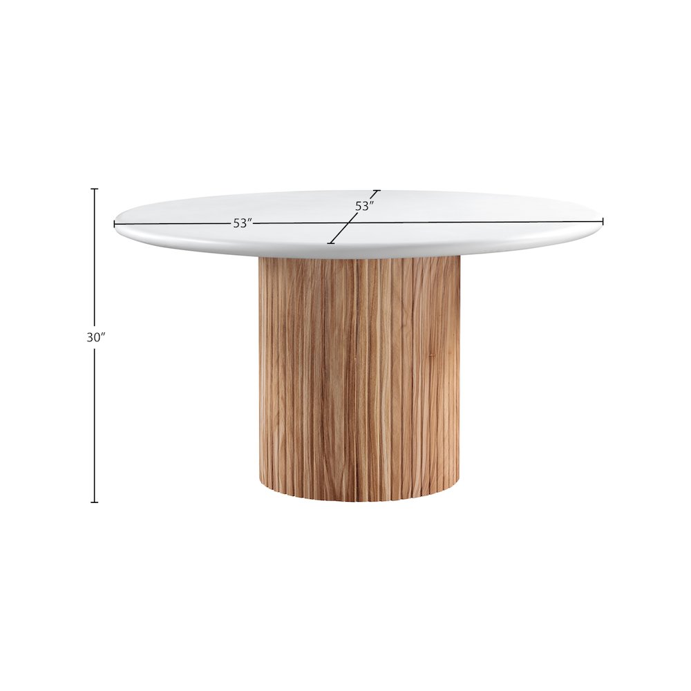 Sanremo White Concrete 53" Finished Concrete Indoor/Outdoor Dining Table. Picture 5