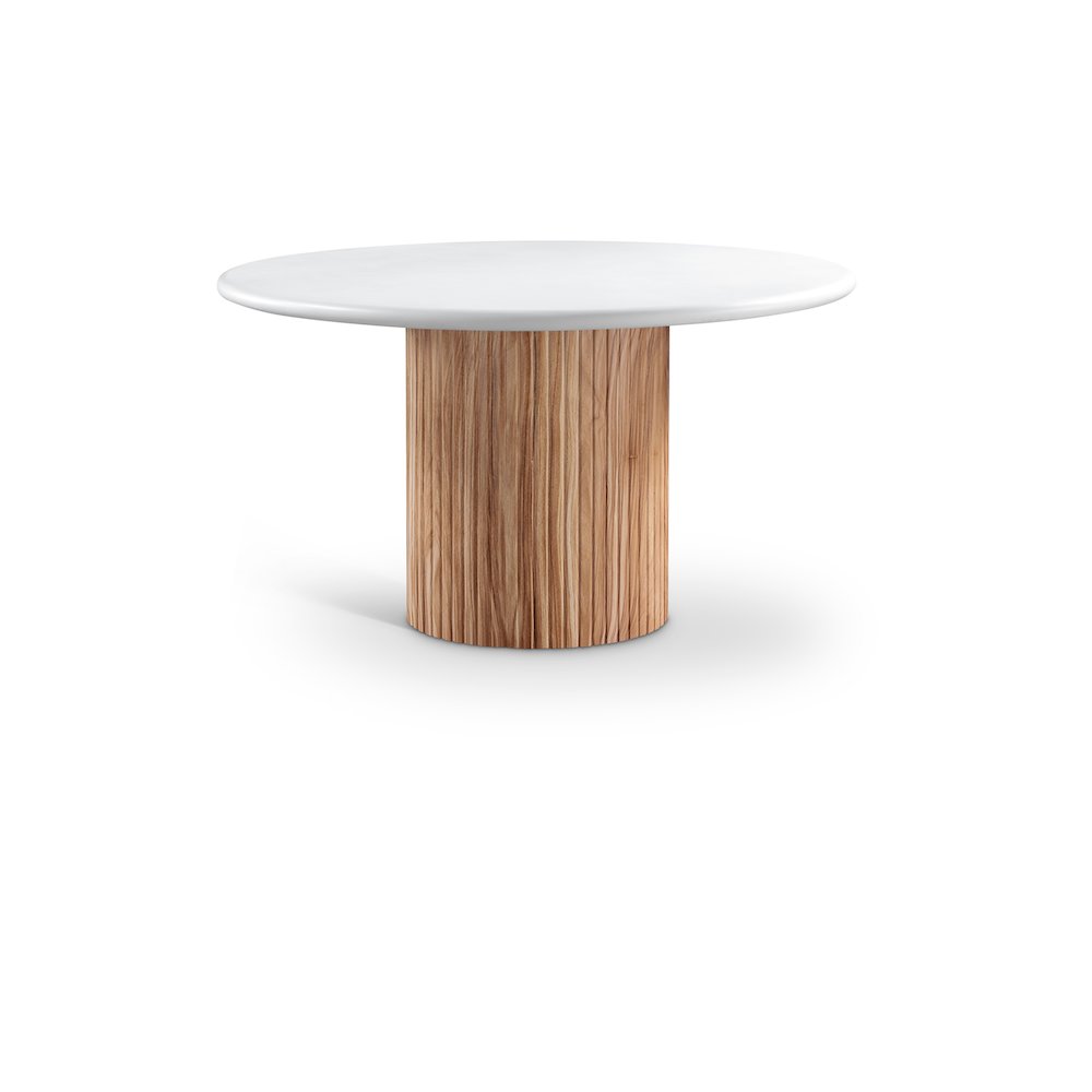 Sanremo White Concrete 53" Finished Concrete Indoor/Outdoor Dining Table. Picture 1