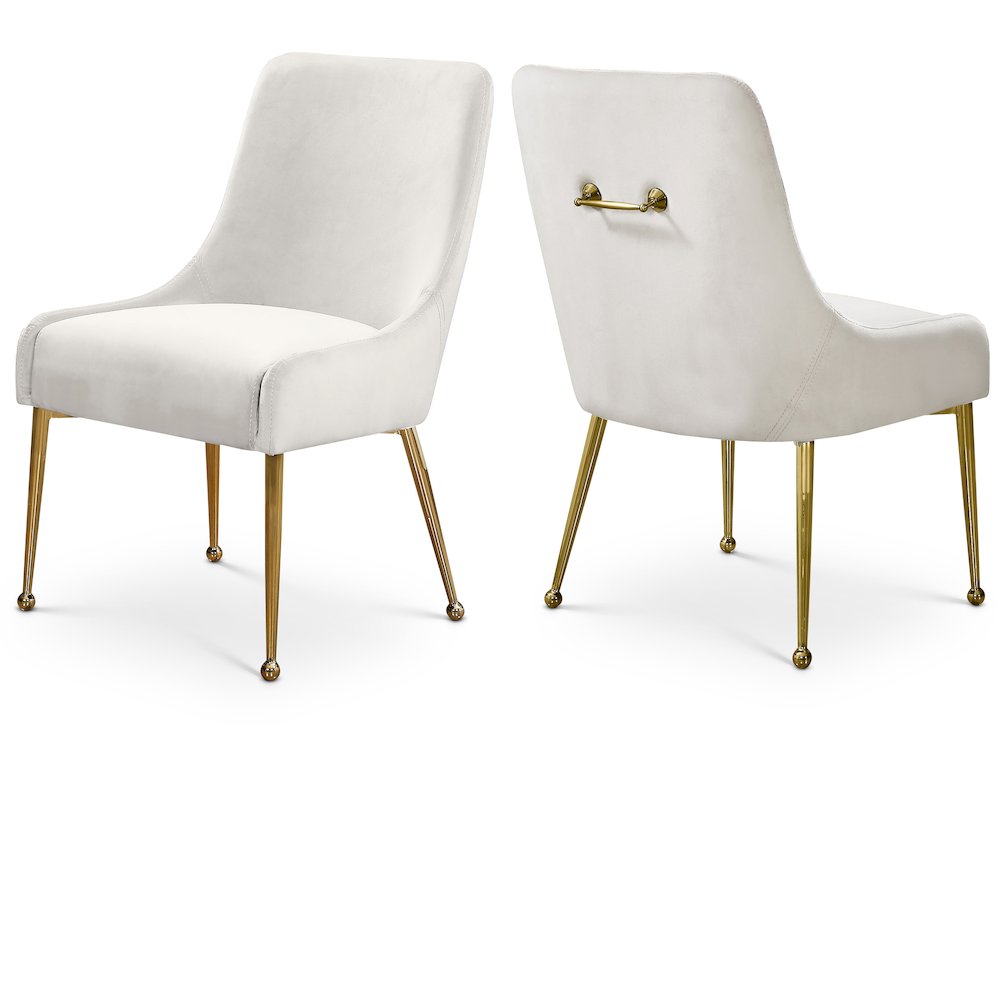 Owen Cream Velvet Dining Chair, Set of 2. Picture 1