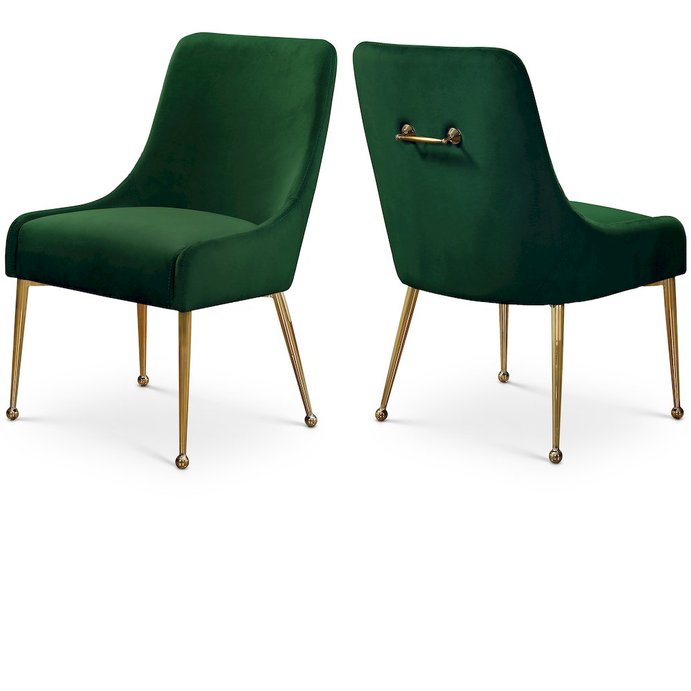 Owen Green Velvet Dining Chair, Set of 2. Picture 1