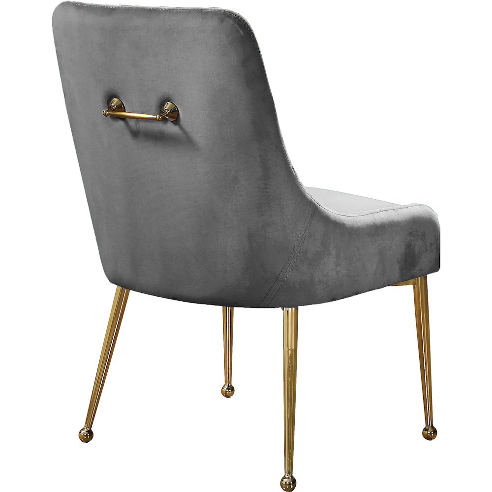 Owen Grey Velvet Dining Chair, Set of 2. Picture 2