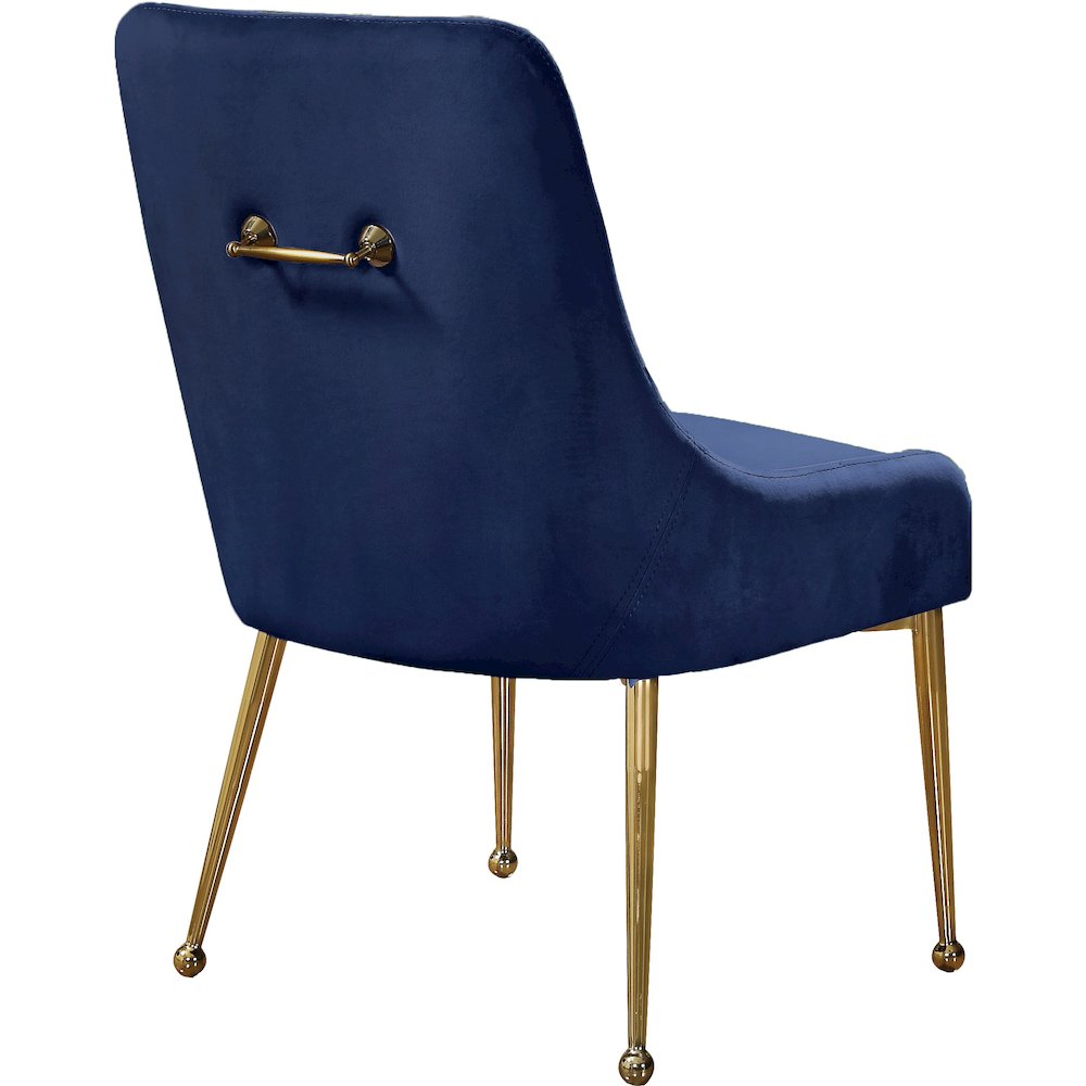 Owen Navy Velvet Dining Chair, Set of 2. Picture 2