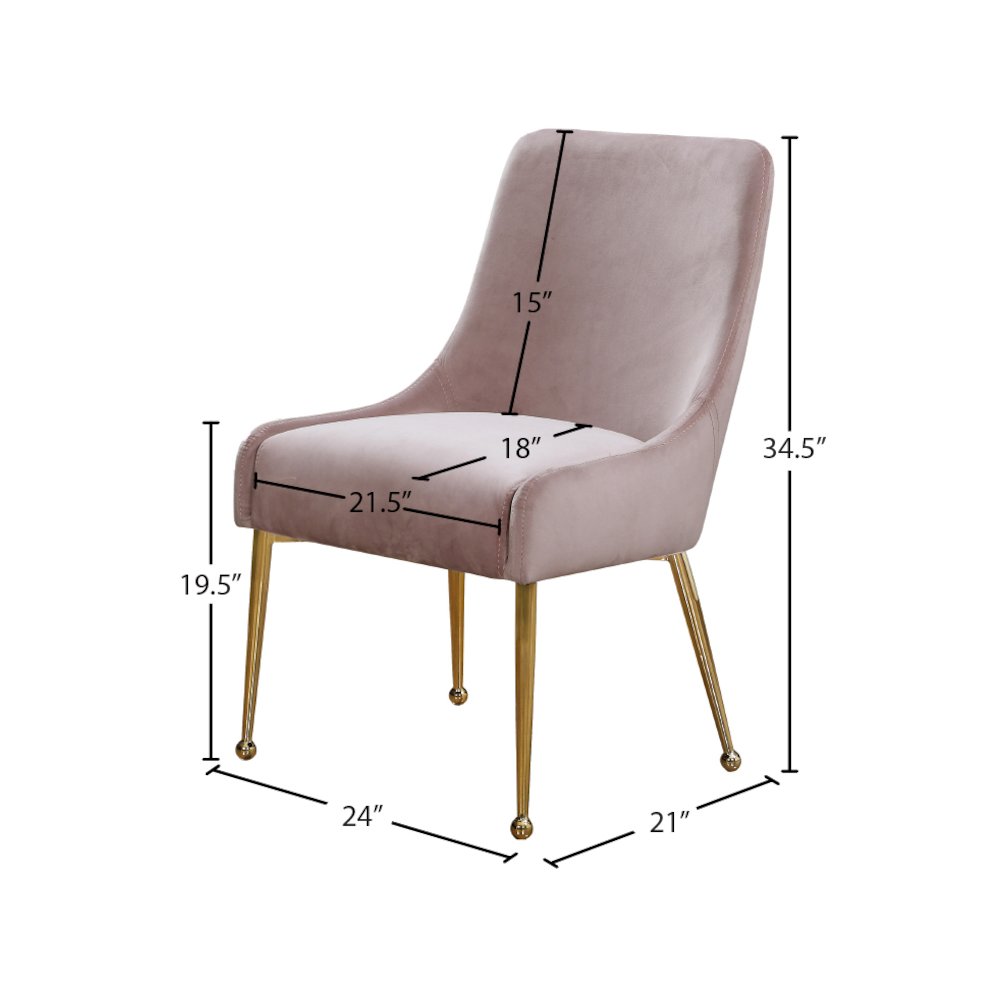 Owen Pink Velvet Dining Chair, Set of 2. Picture 4