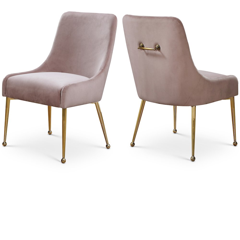 Owen Pink Velvet Dining Chair, Set of 2. Picture 1