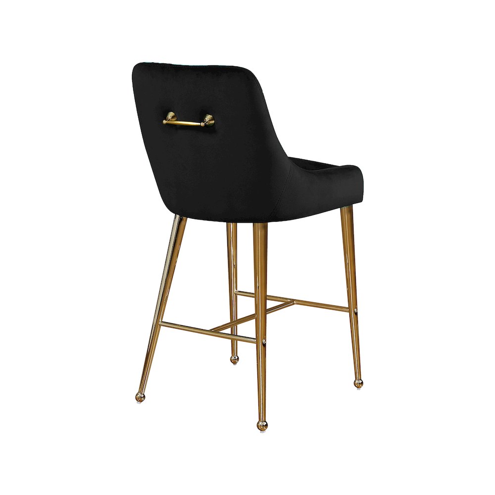 Owen Black Velvet Stool, Set of 2. Picture 2