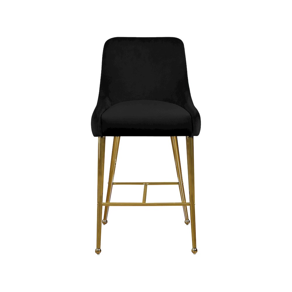 Owen Black Velvet Stool, Set of 2. Picture 3