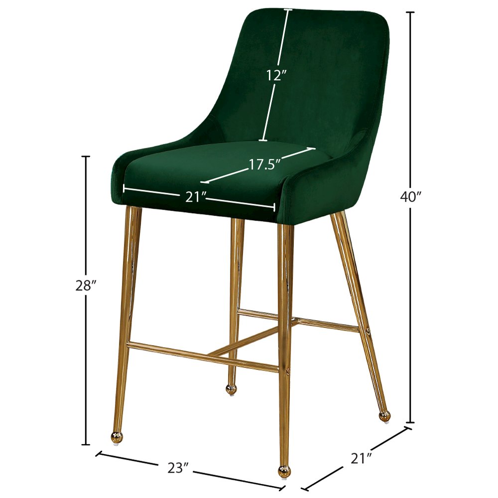 Owen Green Velvet Stool, Set of 2. Picture 4