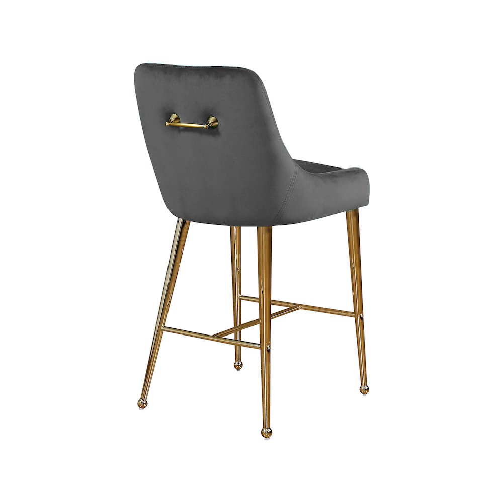 Owen Grey Velvet Stool, Set of 2. Picture 2