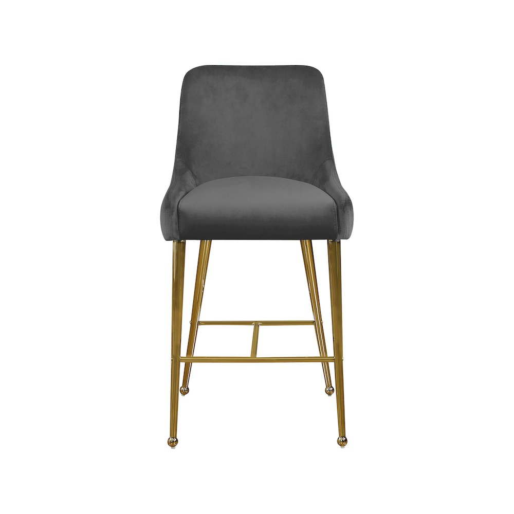 Owen Grey Velvet Stool, Set of 2. Picture 3