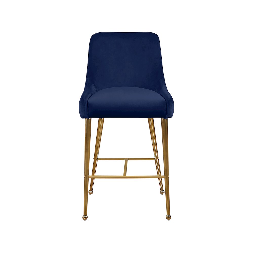 Owen Navy Velvet Stool, Set of 2. Picture 3
