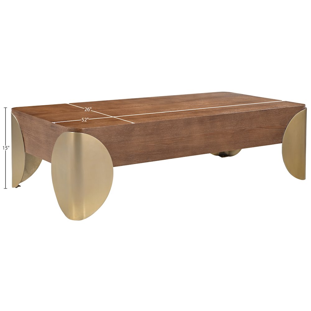 Cazari Brown Oak Wood And Iron Coffee Table. Picture 7