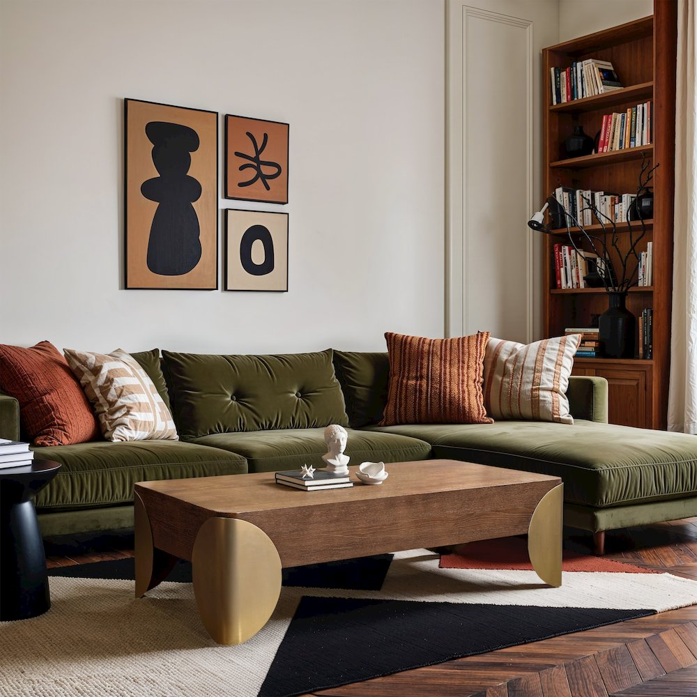 Cazari Brown Oak Wood And Iron Coffee Table. Picture 2