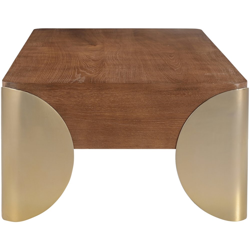 Cazari Brown Oak Wood And Iron Coffee Table. Picture 3