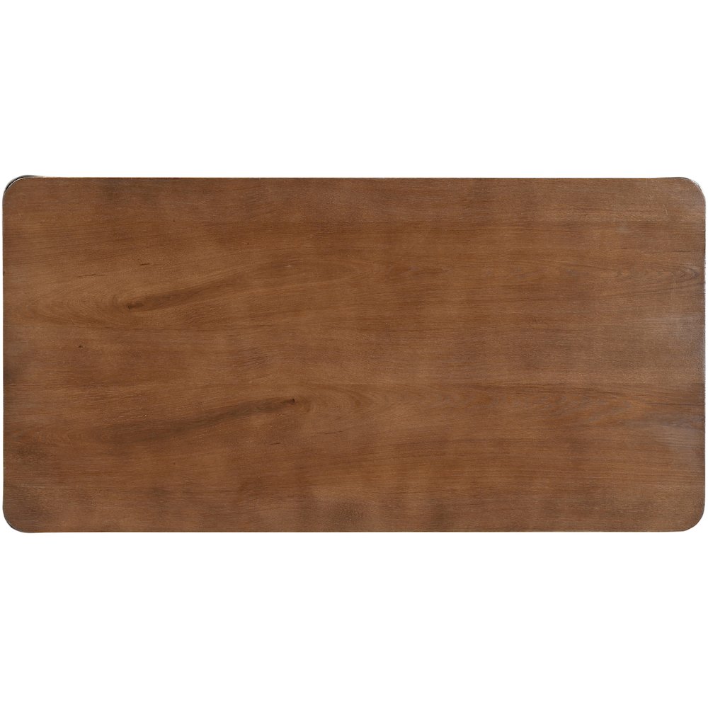 Cazari Brown Oak Wood And Iron Coffee Table. Picture 4