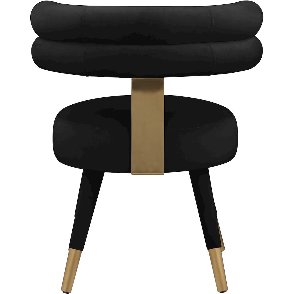 Fitzroy Black Velvet Dining Chair, Set of 2. Picture 2