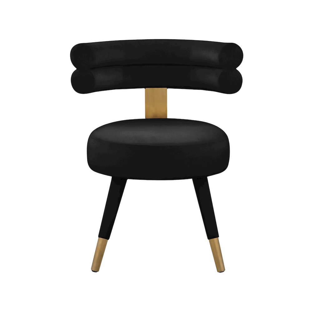 Fitzroy Black Velvet Dining Chair, Set of 2. Picture 3