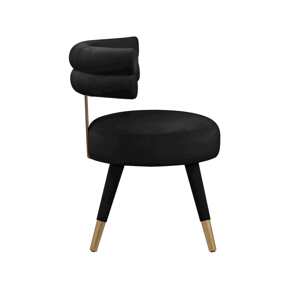 Fitzroy Black Velvet Dining Chair, Set of 2. Picture 4