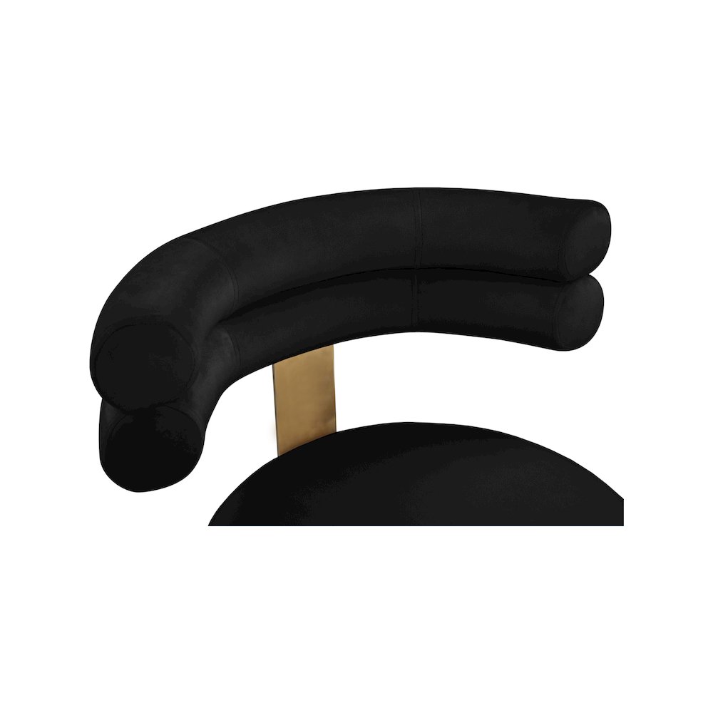 Fitzroy Black Velvet Dining Chair, Set of 2. Picture 5