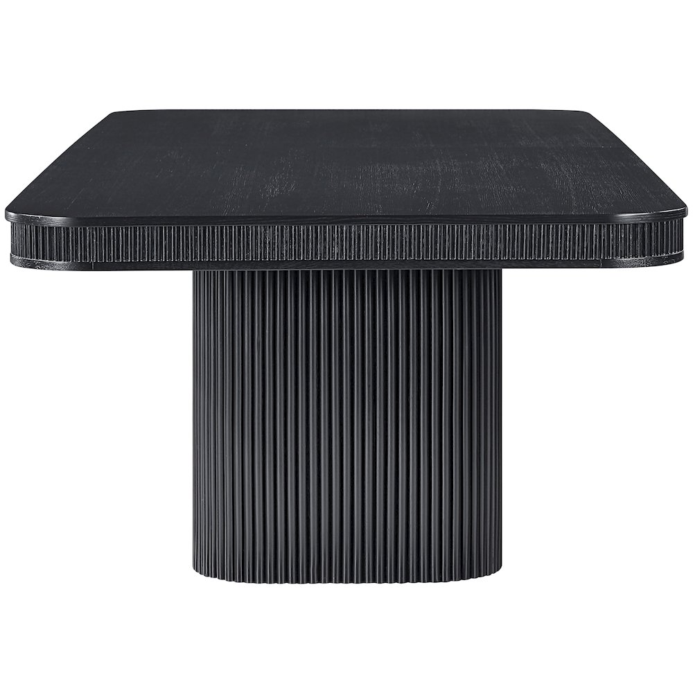 Mohari 112" / 160" Black Solid Wood And Oak Veneer Dining Table (3 Boxes). Picture 3