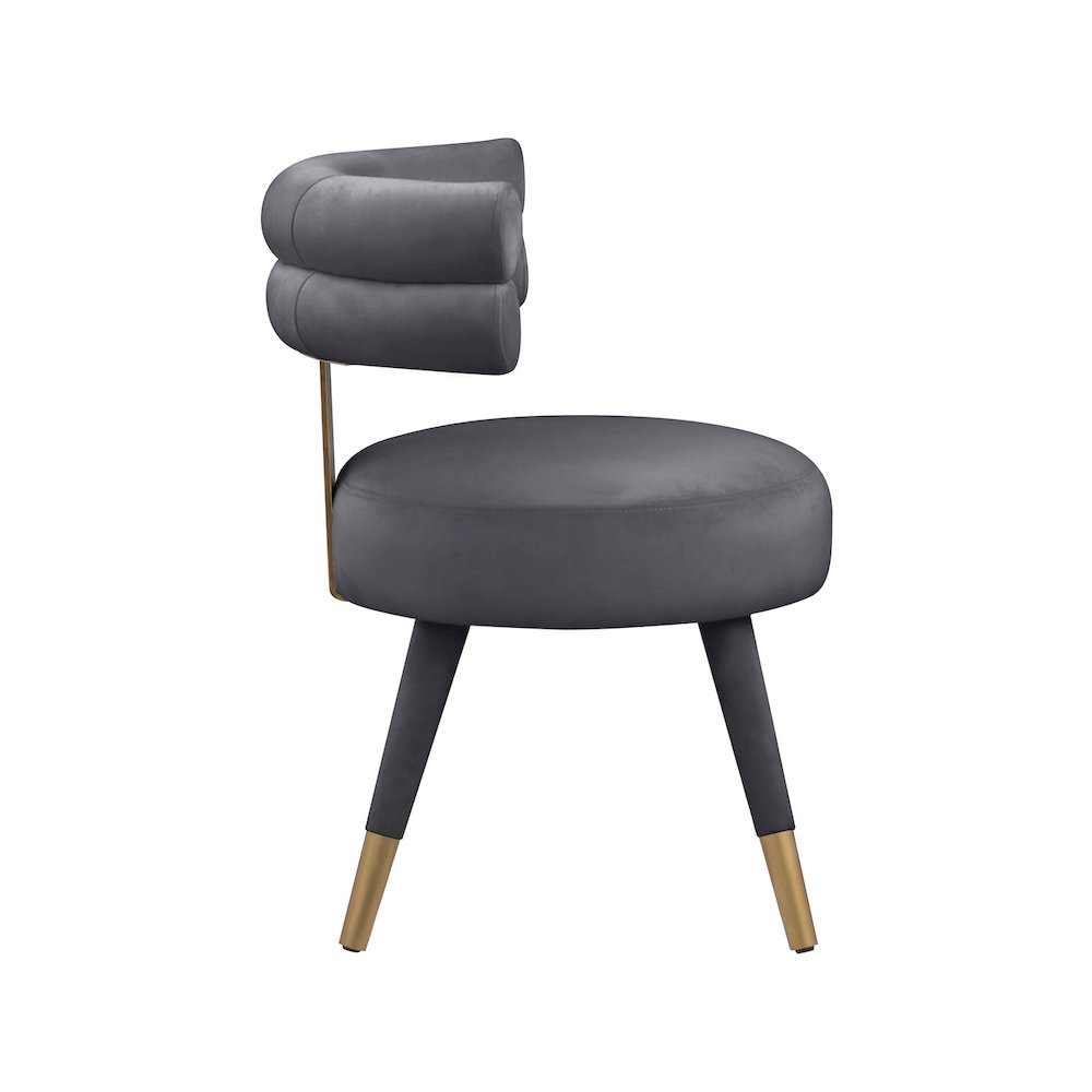 Fitzroy Grey Velvet Dining Chair, Set of 2. Picture 4