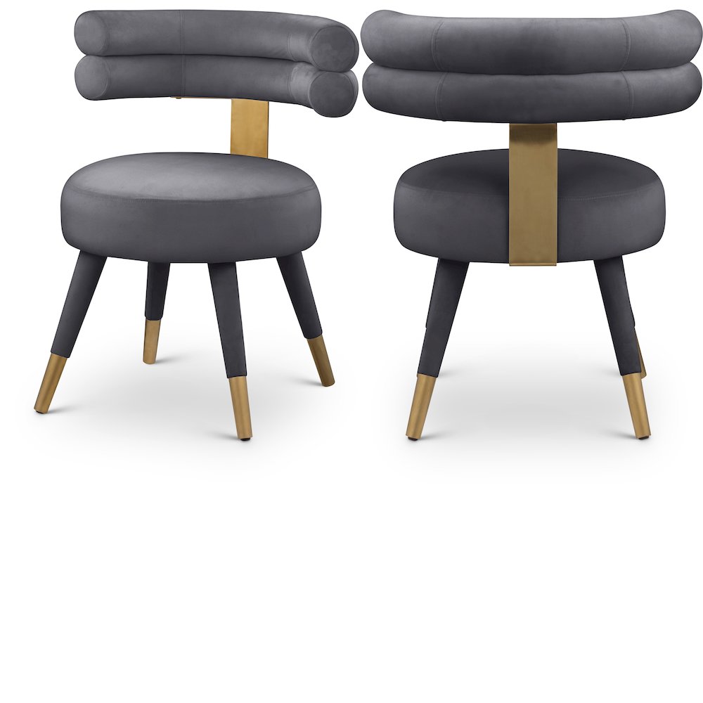 Fitzroy Grey Velvet Dining Chair, Set of 2. Picture 1