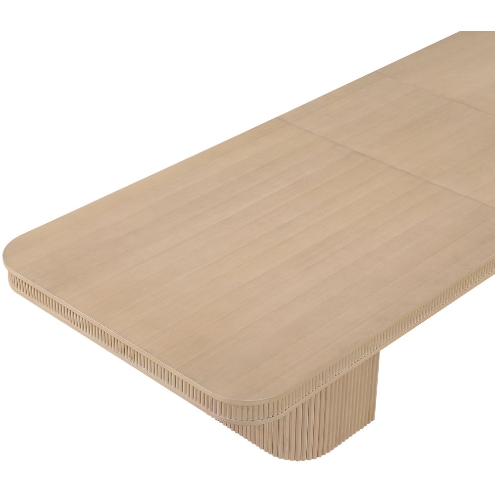 Mohari 112" / 160" Natural Solid Wood And Oak Veneer Dining Table (3 Boxes). Picture 12