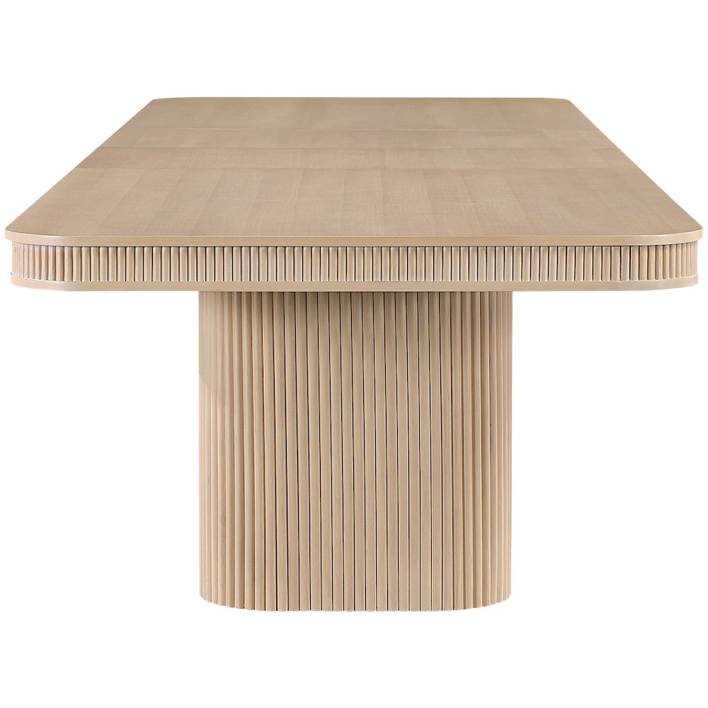 Mohari 112" / 160" Natural Solid Wood And Oak Veneer Dining Table (3 Boxes). Picture 2